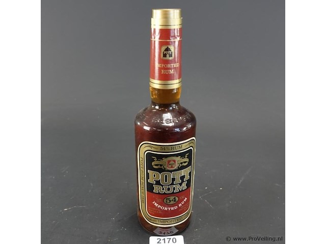 Fles pott rum 54% (een zogenaamde overproof overzeese rum uit duitsland, gebaseerd op caribische distillaten - afbeelding 1 van  5