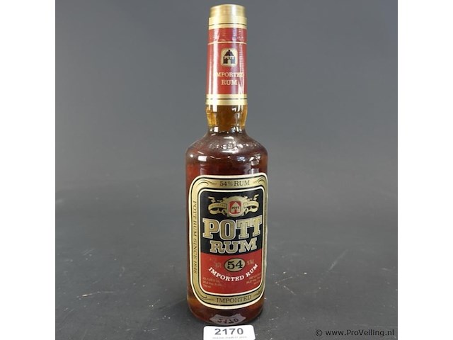 Fles pott rum 54% (een zogenaamde overproof overzeese rum uit duitsland, gebaseerd op caribische distillaten - afbeelding 2 van  5