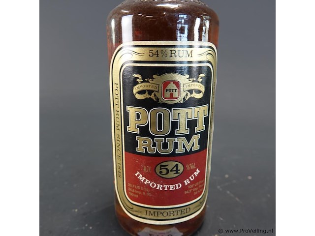 Fles pott rum 54% (een zogenaamde overproof overzeese rum uit duitsland, gebaseerd op caribische distillaten - afbeelding 3 van  5