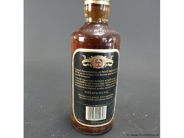 Fles pott rum 54% (een zogenaamde overproof overzeese rum uit duitsland, gebaseerd op caribische distillaten - afbeelding 4 van  5