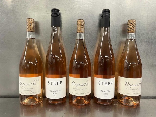 Fles rosé (5x) - afbeelding 1 van  2