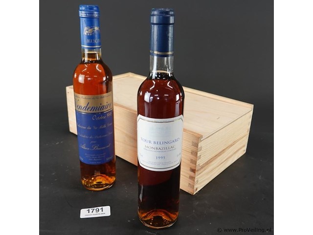 Fles tour belingard monbazillac uit 1995 en een fles pacherenc du vic-bilh vendémiaire uit 1996 - afbeelding 1 van  5