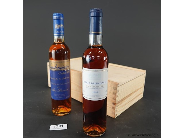 Fles tour belingard monbazillac uit 1995 en een fles pacherenc du vic-bilh vendémiaire uit 1996 - afbeelding 2 van  5
