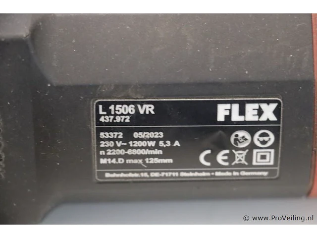 Flex haakse slijper l 1506 vr - afbeelding 3 van  6