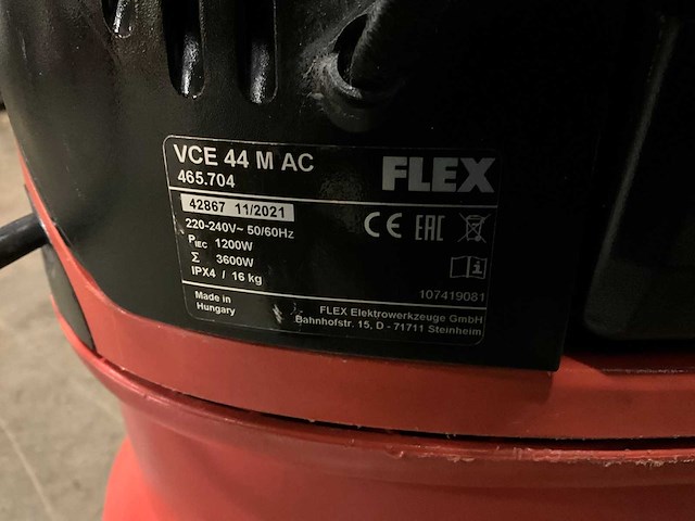 Flex vce 44 ac industriële stofzuiger - afbeelding 6 van  6