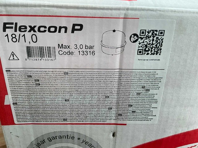 Flexcon premium 18/1,0 30bar expansievat - afbeelding 3 van  3