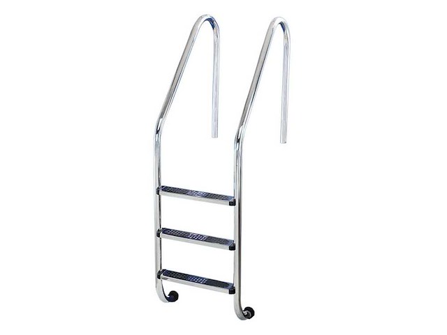 Flexinox wijd zwembad trap ( rvs ) (4x) - afbeelding 1 van  3