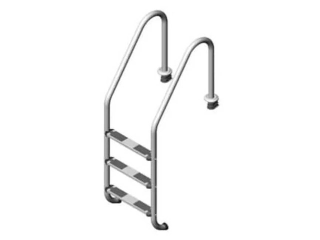 Flexinox wijd zwembad trap ( rvs ) (4x) - afbeelding 1 van  4