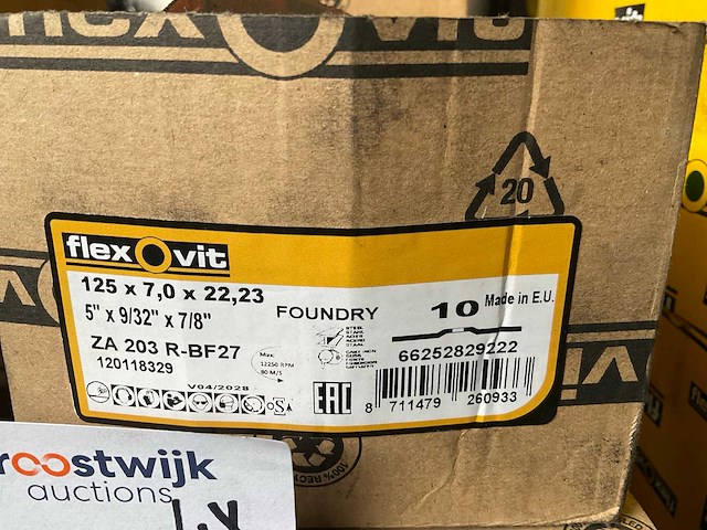Flexovit 125 x 7,0 x 22, 23 foundry slijpschijf (47x) - afbeelding 2 van  3