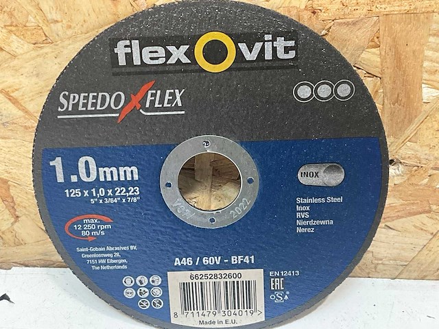 Flexovit doorslijpschijf 125x1.0x22 (50x) - afbeelding 1 van  2