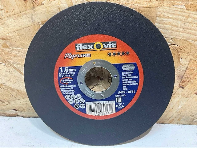 Flexovit doorslijpschijf 125x1.6x22 rvs (20x) - afbeelding 1 van  1