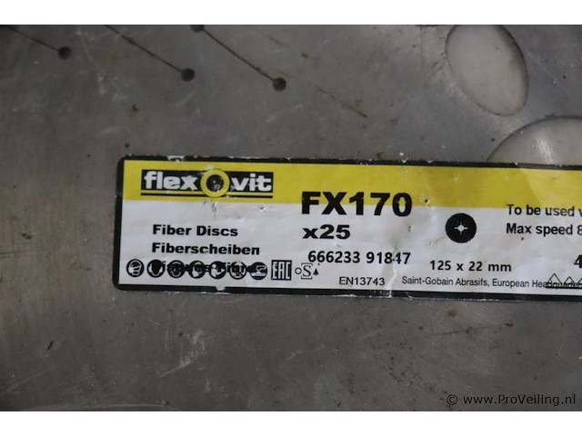 Flexovit fiberschijf 125x22 fx170 p40 - afbeelding 2 van  5