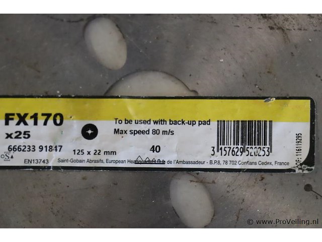 Flexovit fiberschijf 125x22 fx170 p40 - afbeelding 3 van  5