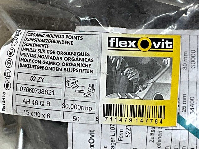 Flexovit slijpstiften 15x30x6 (50x) - afbeelding 2 van  3
