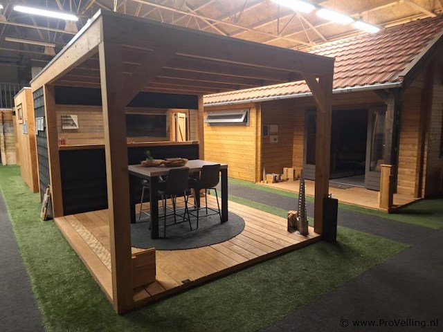 Flexwood (douglas) tuinhuis met overkapping - 510x327cm - afbeelding 2 van  14