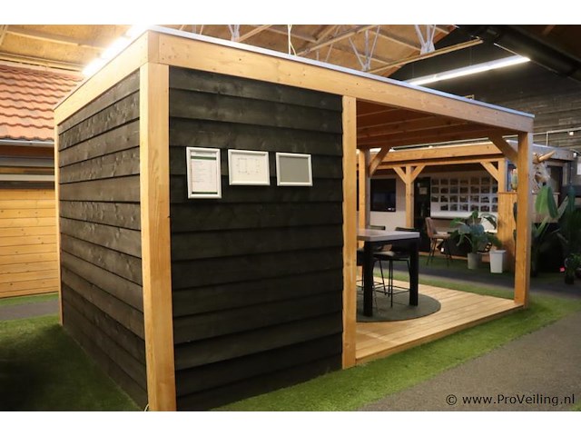 Flexwood (douglas) tuinhuis met overkapping - 510x327cm - afbeelding 11 van  29