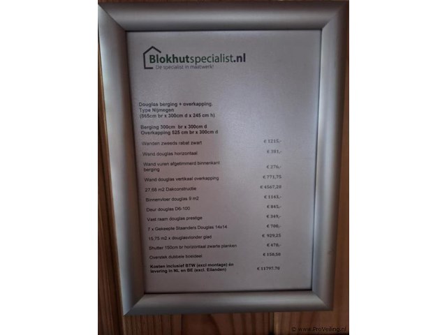 Flexwood type nijmegen overkapping met berging - 865x300cm - afbeelding 4 van  13