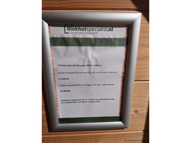 Flexwood (vuren) tuinhuis v.v. platdak - 300x200cm - afbeelding 11 van  14