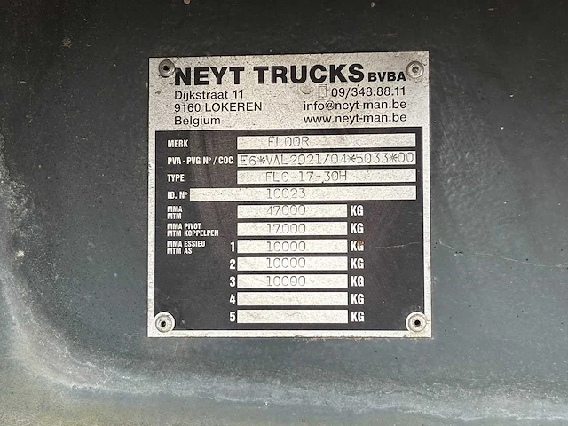 Floor + hiab130r - 1992 - flo-17-30h - oplegger - afbeelding 11 van  21