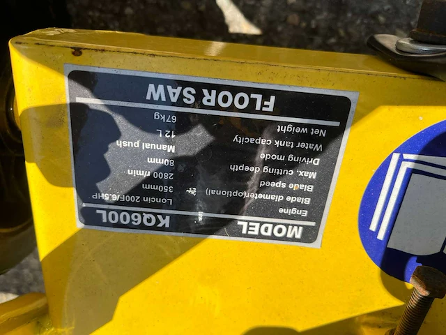 Floor saw kq600l vloerzaagmachine - afbeelding 10 van  10