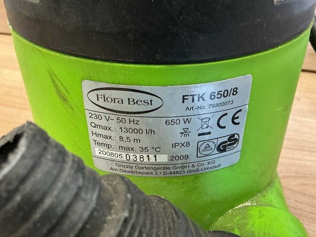 Flora best ftk 650/8 dompelpomp - afbeelding 4 van  8