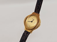 Flores mechanisch horloge op krokodillenleren band - afbeelding 2 van  7