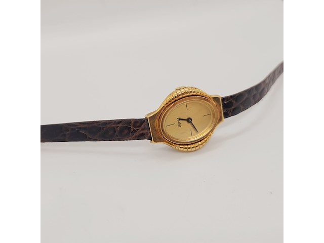 Flores mechanisch horloge op krokodillenleren band - afbeelding 4 van  7