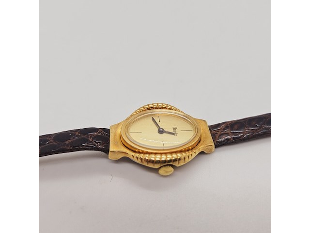 Flores mechanisch horloge op krokodillenleren band - afbeelding 5 van  7