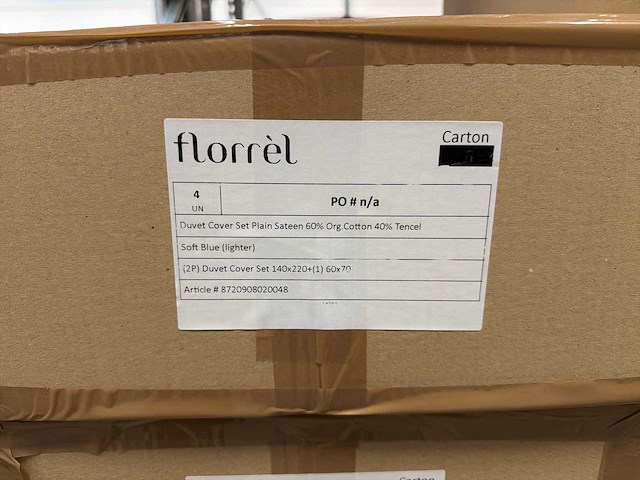 Florrèl duvet cover set plain sateen 60% org. cotton 40% 140x220+(1) 60x70 (4x) - afbeelding 6 van  6