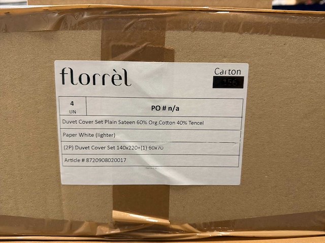 Florrèl duvet cover set plain sateen 60% org. cotton 40% 140x220+(1) 60x70 (4x) - afbeelding 6 van  6