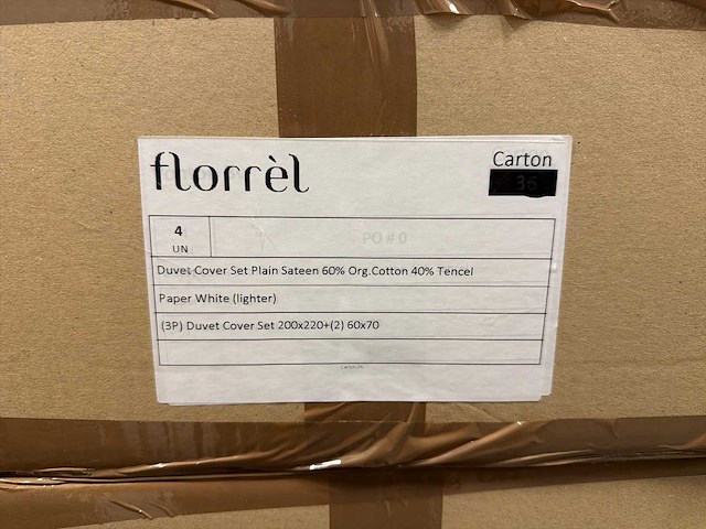 Florrèl duvet cover set plain sateen 60% org. cotton 40% 200x220+(2) 60x70 (8x) - afbeelding 6 van  6