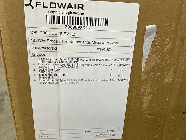 Flowair basic line elis t-e-100 luchtgordijn - afbeelding 8 van  9