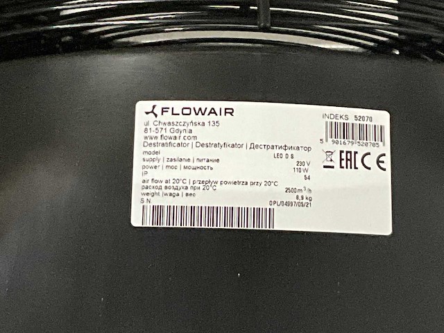 Flowair leo d s gbs downflow unit 2500m3 p/h - afbeelding 6 van  6