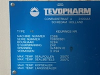Flowpackmachine enkel kops seal beitel tevopharm, pack 6, wit grijs, bouwjaar 1986 - afbeelding 6 van  6