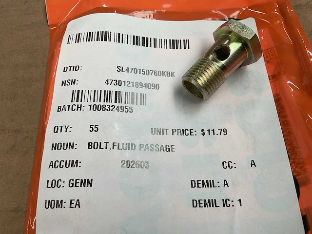 Fluid passage bolt (55x) - afbeelding 1 van  3