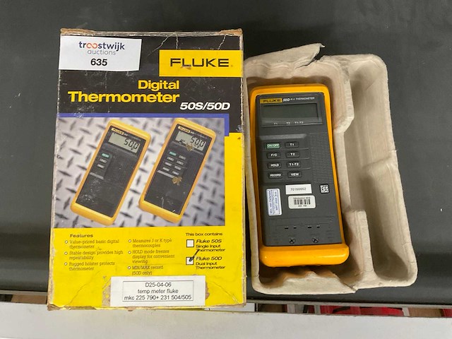 Fluke 50d k/j digitale thermometer - afbeelding 1 van  1