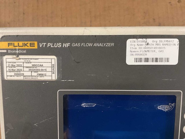 Fluke biomedical vt plus hf gas flow analyzer - afbeelding 7 van  7