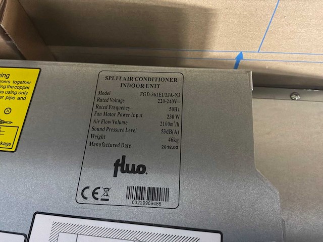 Fluo idu fgd-361ei/1ja-n2 r410a binnendeel 10,0kw - afbeelding 9 van  12