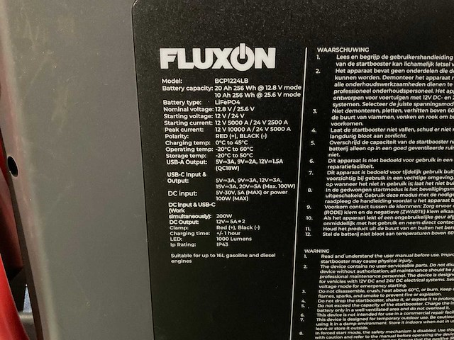 Fluxon bcp1224lb start booster - afbeelding 1 van  4