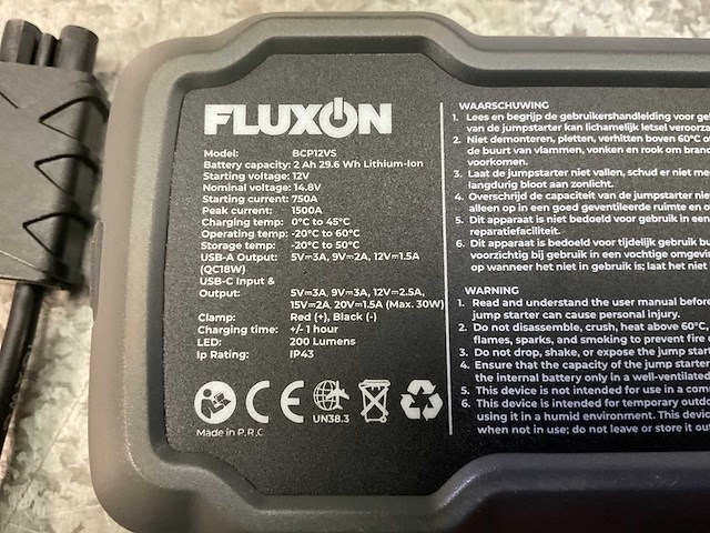 Fluxon bcp12vs start booster - afbeelding 2 van  3