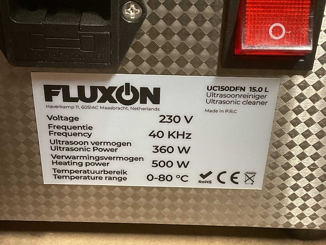 Fluxon uc150dfn ultrasoon reiniger - afbeelding 2 van  6