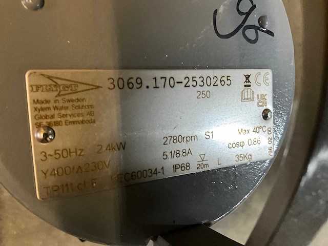 Flyght 2.4kw dompel pomp - afbeelding 4 van  4