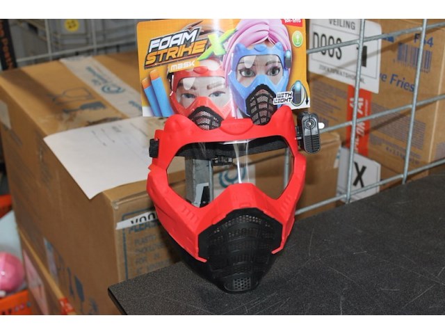 Foam stike masker met licht 1x in ds 5 - afbeelding 1 van  5