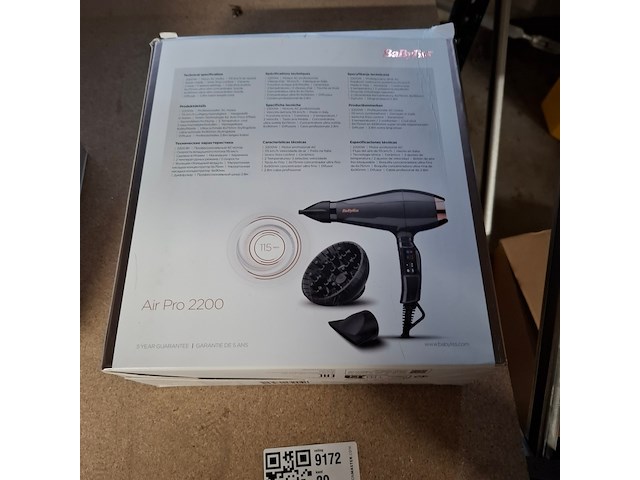 Föfn, babyliss, air pro 2200 - afbeelding 3 van  3