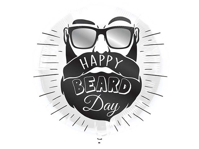 Folieballon happy beard day - 45cm (200x) - afbeelding 1 van  4