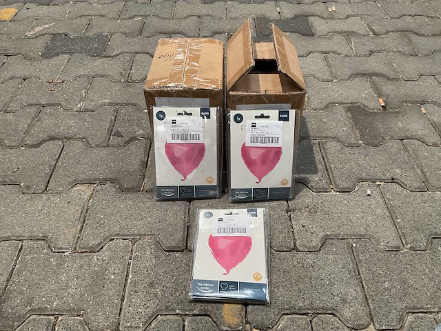 Folieballon hart roze (200x) - afbeelding 2 van  4