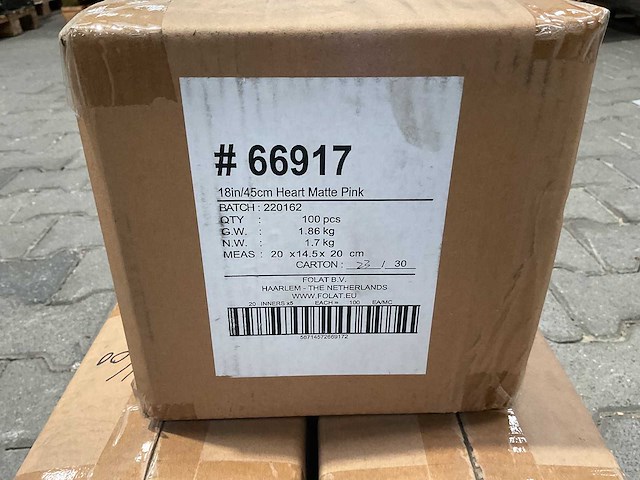 Folieballon hart roze (300x) - afbeelding 3 van  4