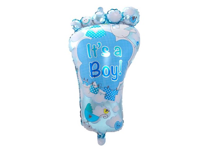 Folieballon it'sa boy babyvoetje 70cm (300x) - afbeelding 1 van  3