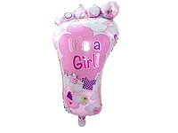 Folieballon it'sa girl babyvoetje 70cm (300x) - afbeelding 2 van  3