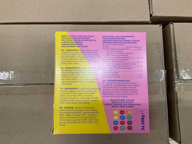 Fondant multipack 5 kleuren (896x) - afbeelding 4 van  4